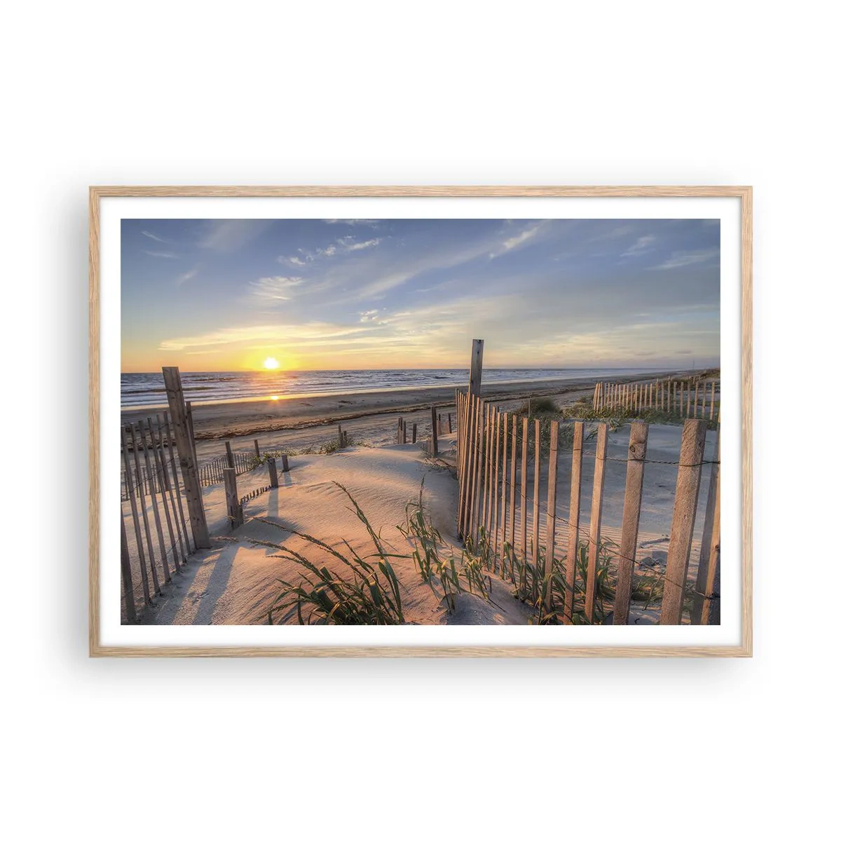 Plagát v ráme zo svetlého duba - Odlesk a tieň vetra - 100x70 cm