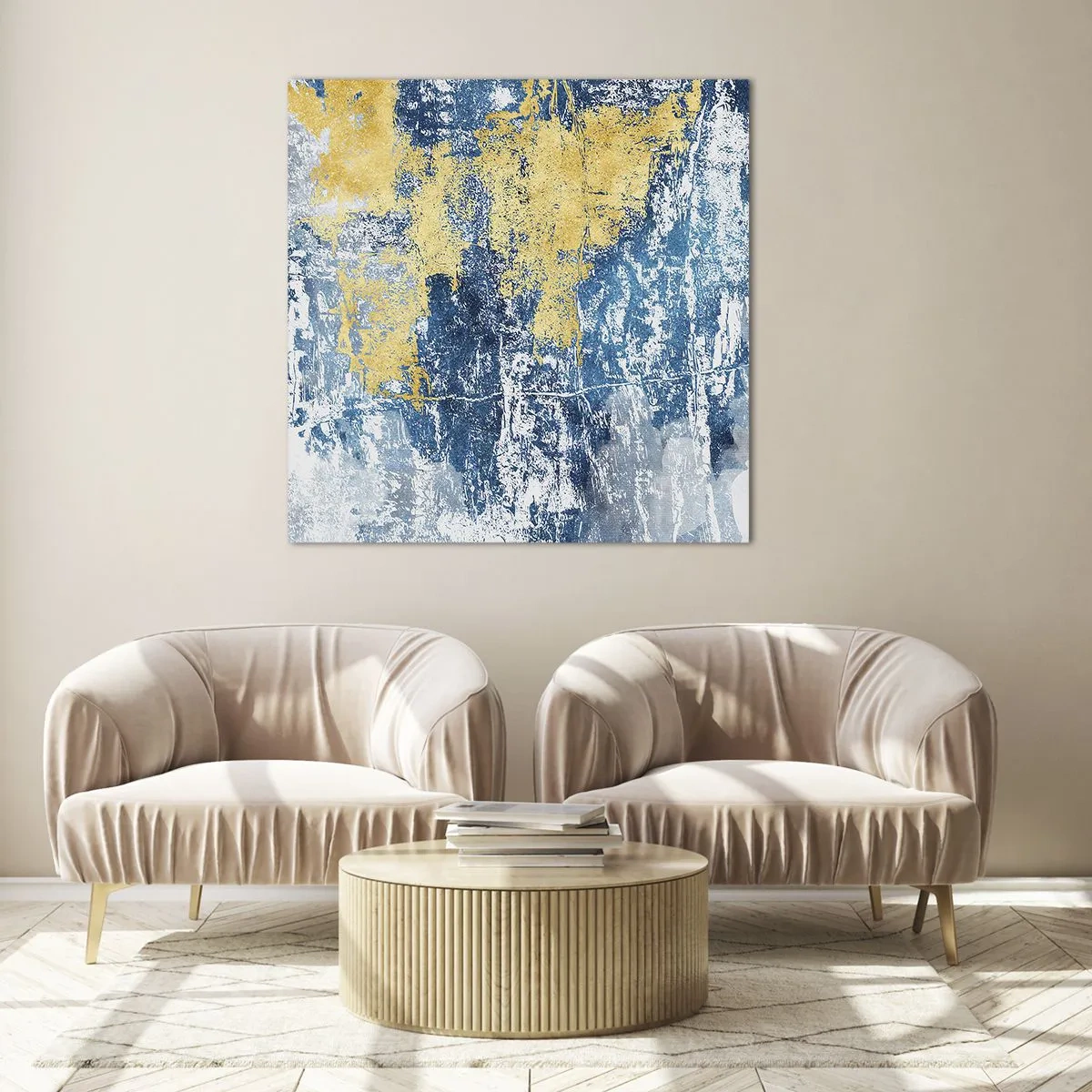 Obraz na skle - Abstrakcia s dobrou náladou - 70x70 cm