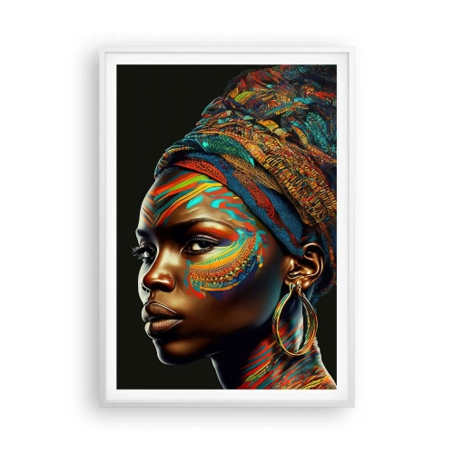 Plagát v bielom ráme - Africká kráľovná - 70x100 cm