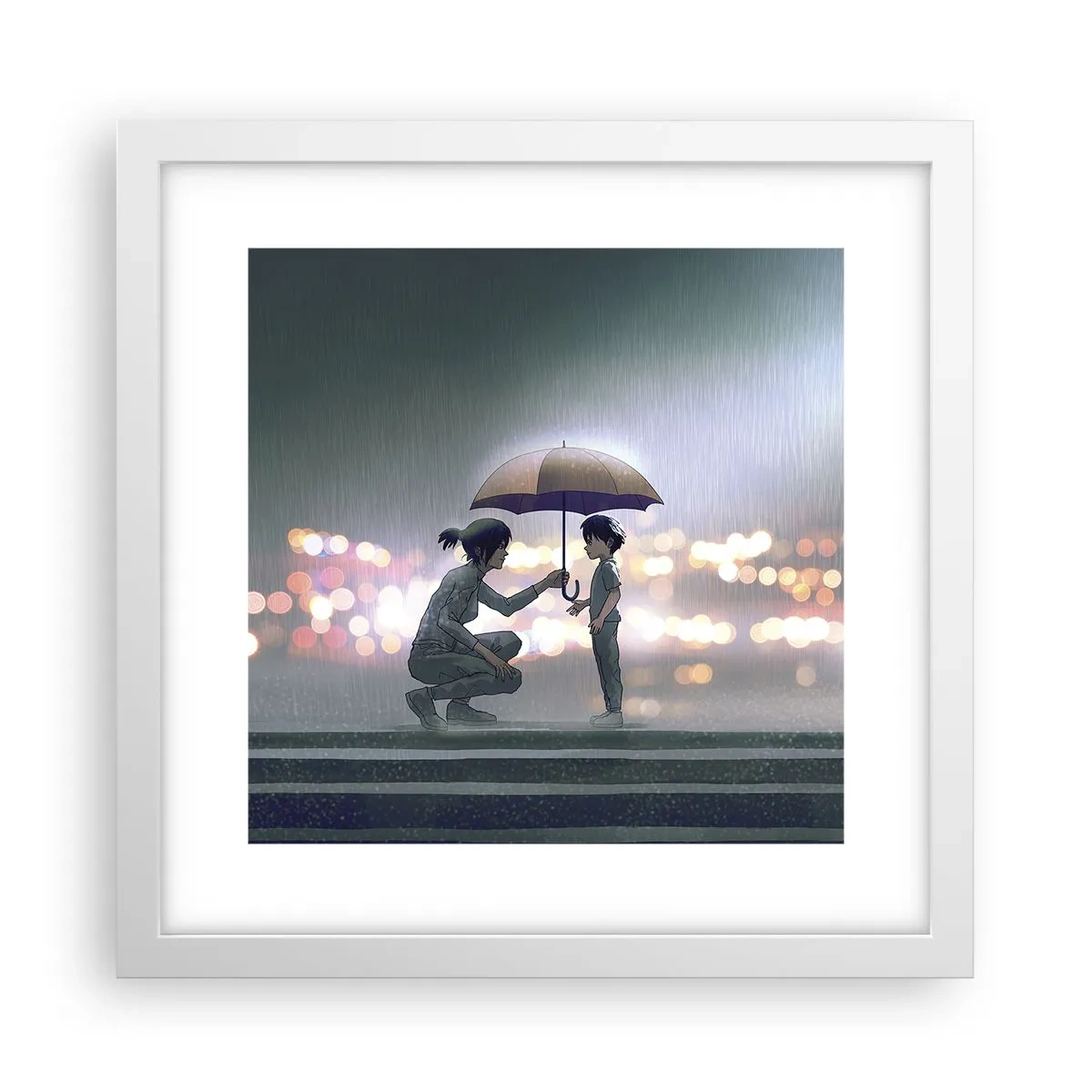 Plagát v bielom ráme - A všetko je v poriadku - 30x30 cm