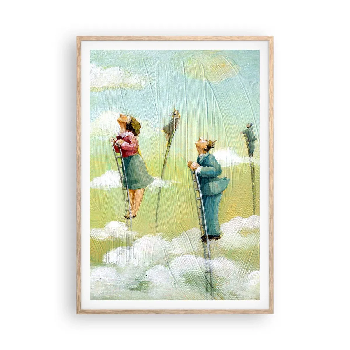 Plagát v ráme zo svetlého duba - Za svojim snom - 70x100 cm