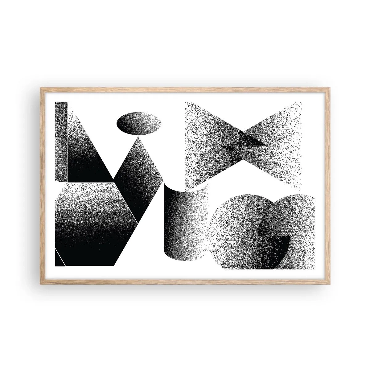 Plagát v ráme zo svetlého duba - Uhly a ovály - 91x61 cm