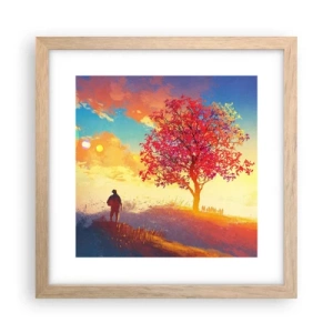 Plagát v ráme zo svetlého duba - Pútnik pri cieli - 30x30 cm