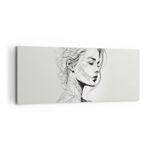 Obraz na plátne - Portrét v zamyslení - 100x40 cm