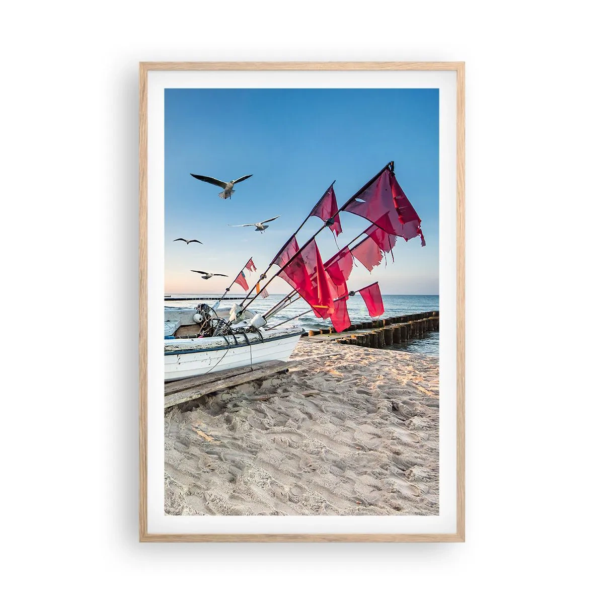 Plagát v ráme zo svetlého duba - Zaslúžená prestávka - 61x91 cm