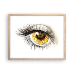 Plagát v ráme zo svetlého duba - Pohľad žeravý ako leto - 50x40 cm