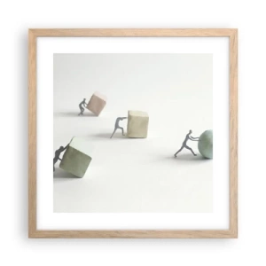 Plagát v ráme zo svetlého duba - Život samotný - 40x40 cm