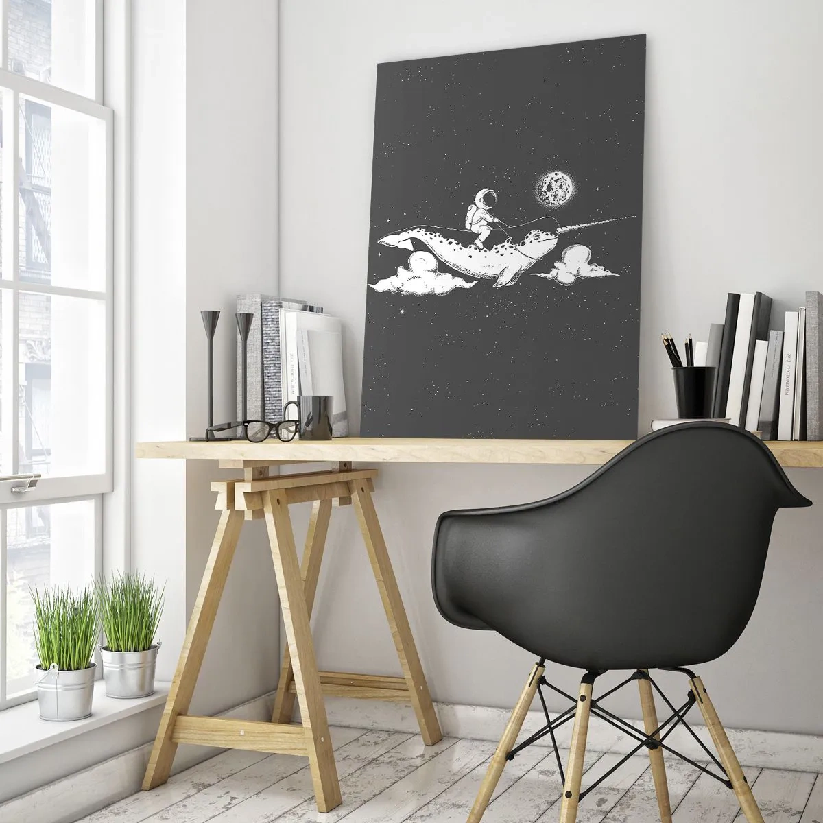 Obraz na skle - Vesmírny jazdec - 50x70 cm