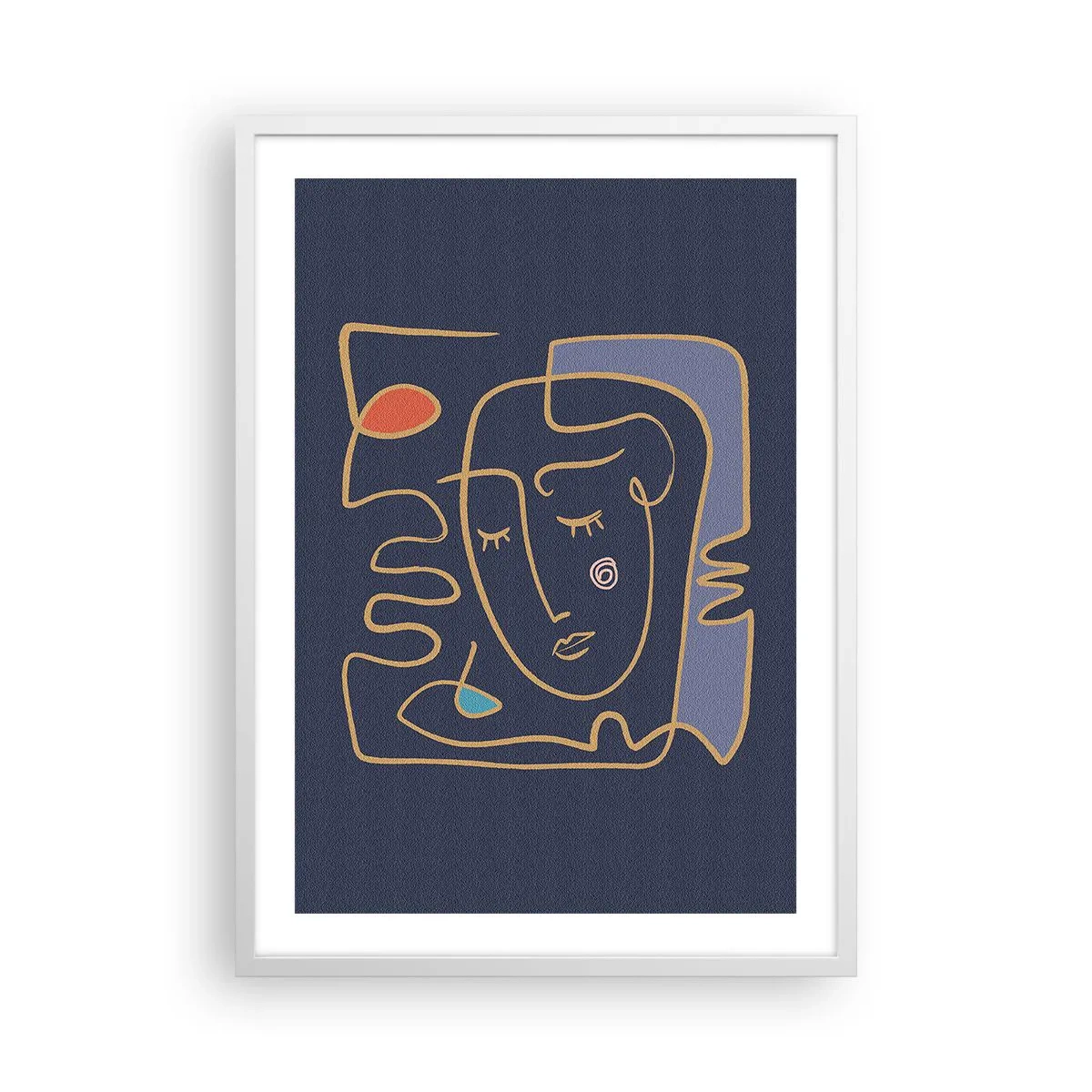 Plagát v bielom ráme - V zádumčivosti - 50x70 cm