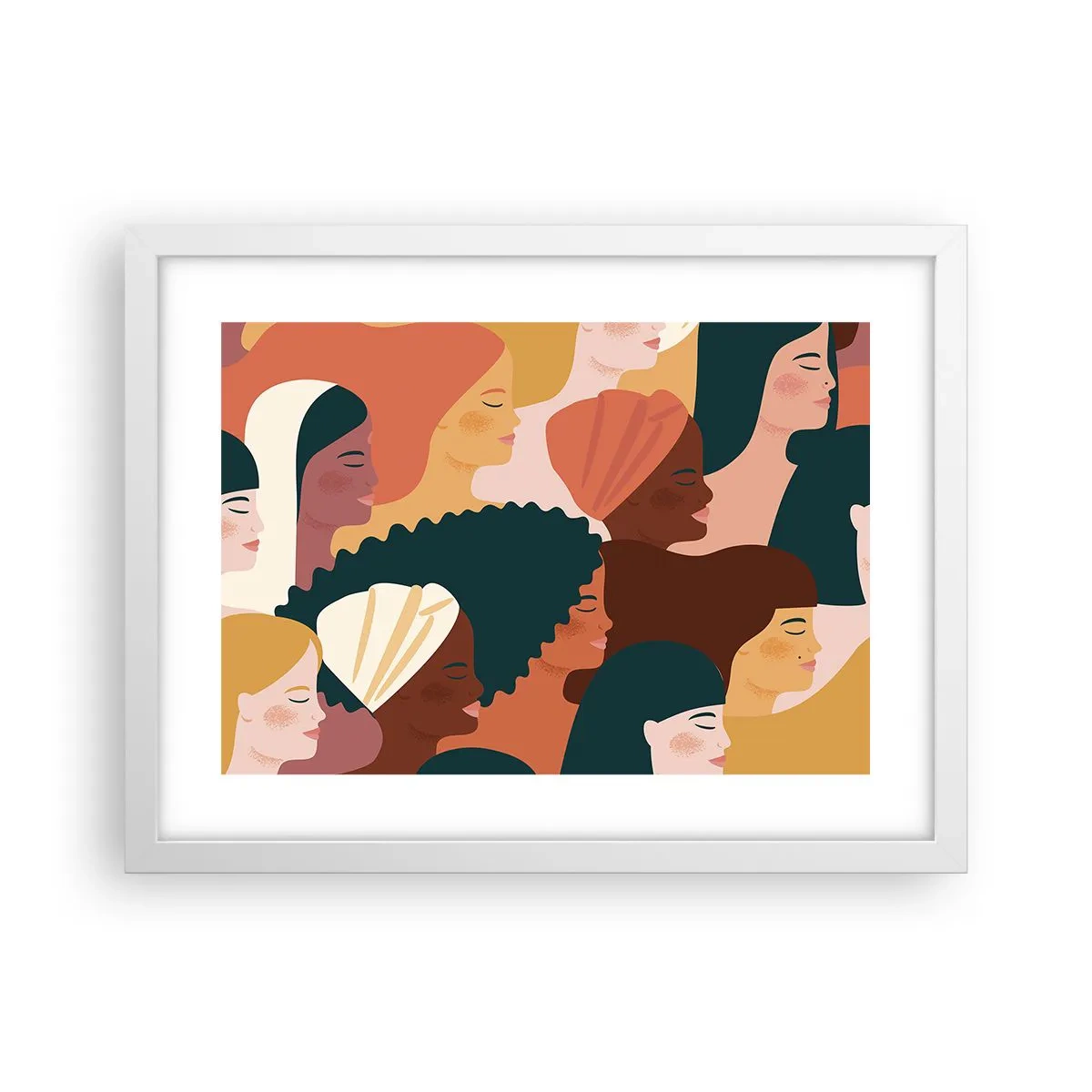 Plagát v bielom ráme - Iba ženskosť - 40x30 cm