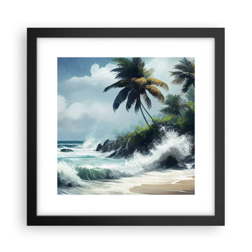 Plagát v čiernom ráme - Na tropickom pobreží - 30x30 cm