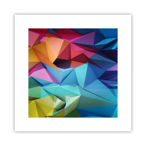 Plagát - Dúhové origami - 30x30 cm