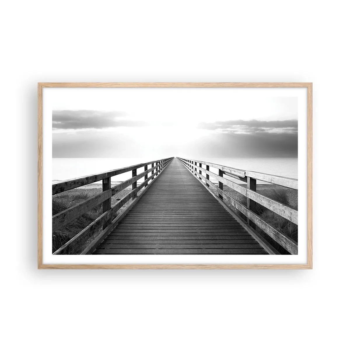 Plagát v ráme zo svetlého duba - Do diaľky… - 91x61 cm