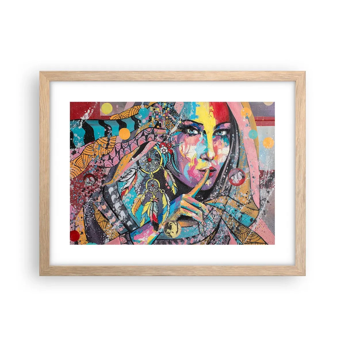 Plagát v ráme zo svetlého duba - Mlč, než pochopíš - 40x30 cm