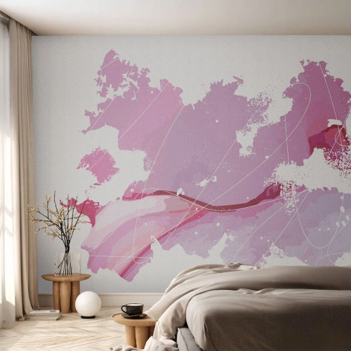 Fototapeta Premium Sand - Mapa ružového sveta - Minimalizmus, Pastel, Mapa - 250x175 cm
