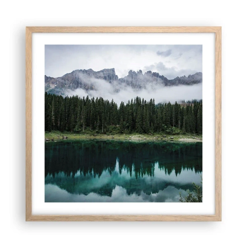 Plagát v ráme zo svetlého duba - Ticho, ticho, neprebuďme spiacu vodu…. - 50x50 cm