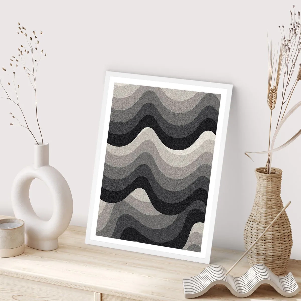 Plagát v bielom ráme - Vlna za vlnou - 30x40 cm