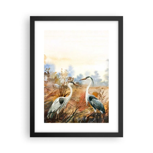 Plagát v čiernom ráme - Kam na jeseň? - 30x40 cm