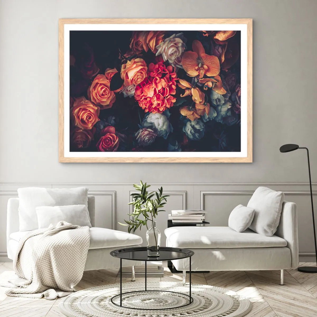 Plagát v ráme zo svetlého duba - Ako u holandských majstrov - 100x70 cm