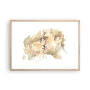 Plagát v ráme zo svetlého duba - Nájdená polovica? - 70x50 cm