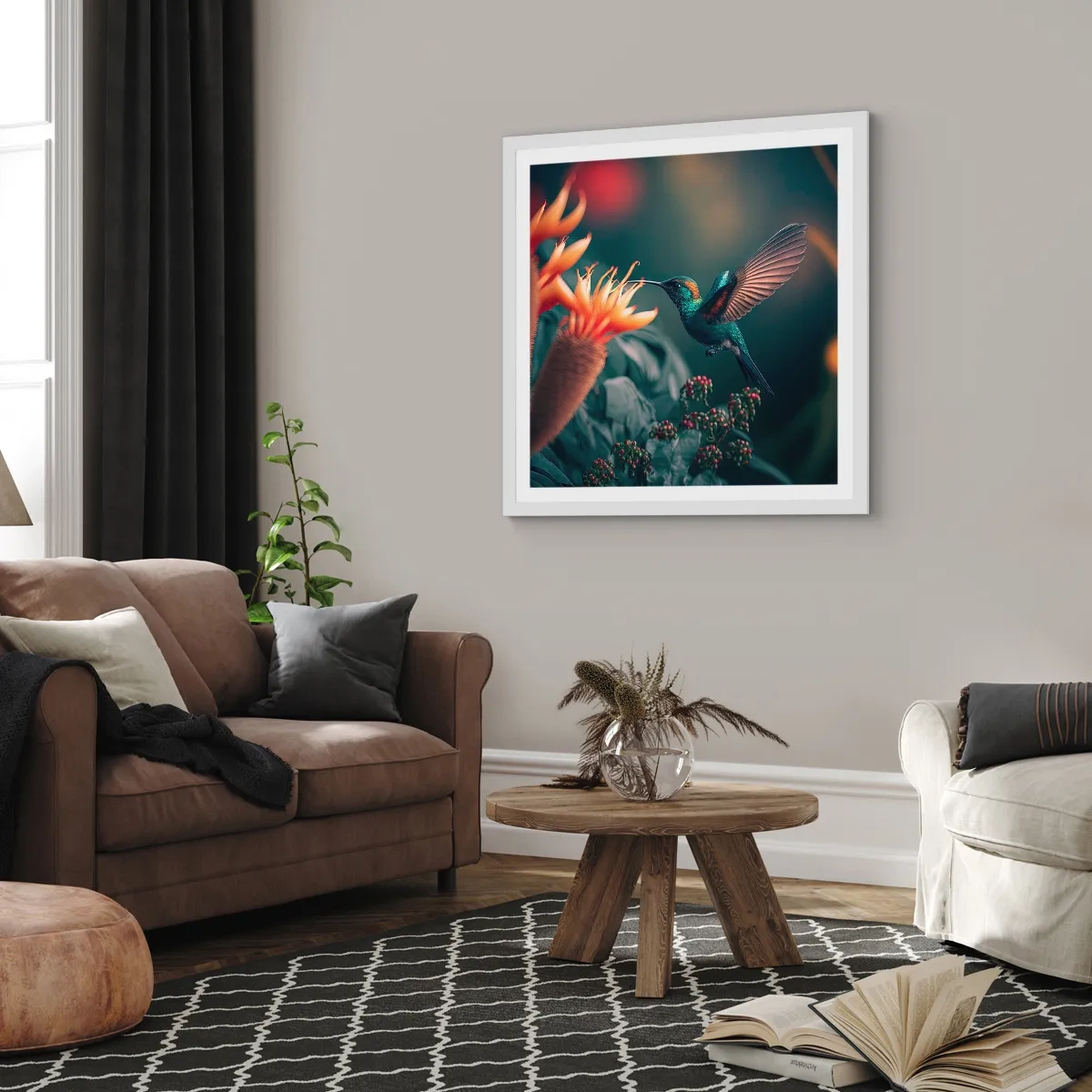 Plagát v bielom ráme - Skutočne pestrý život - 50x50 cm