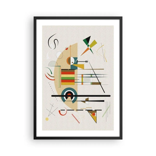 Plagát v čiernom ráme - Abstraktná geometrická kompozícia - 50x70cm - A svet sa smeje - Moderná nástenná dekorácia do obývacej izby a spálne ARTTOR