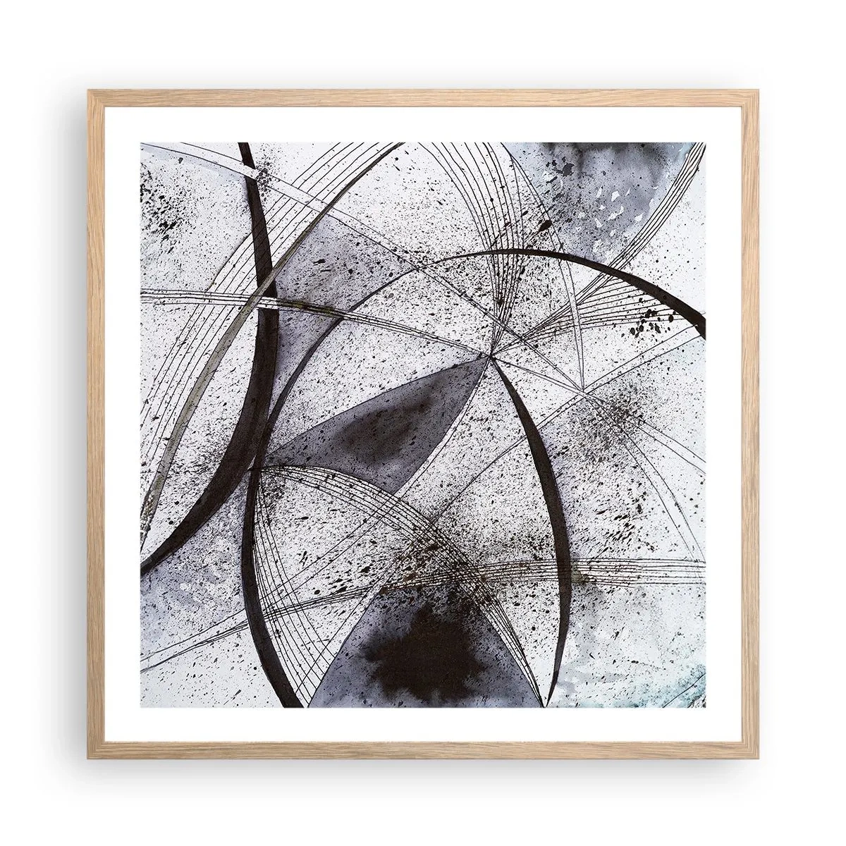 Plagát v ráme zo svetlého duba - Futuristická fantázia - 60x60 cm