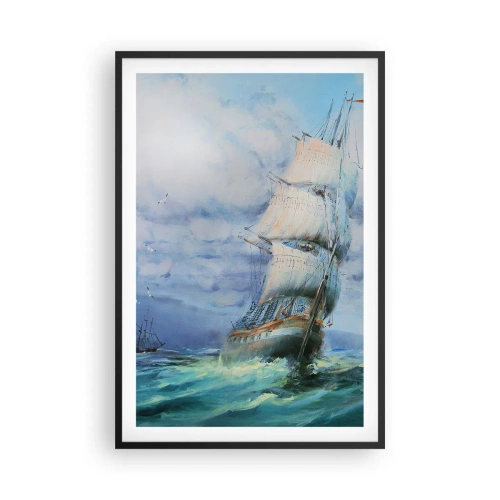 Plagát v čiernom ráme - Šťastnú cestu - 61x91 cm