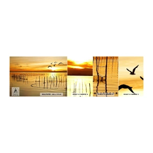 Vzorka samolepiacej fototapety Deluxe Sticker - Na rybolove - Krajina, Jazero, Rybárska sieť - 100x30 cm