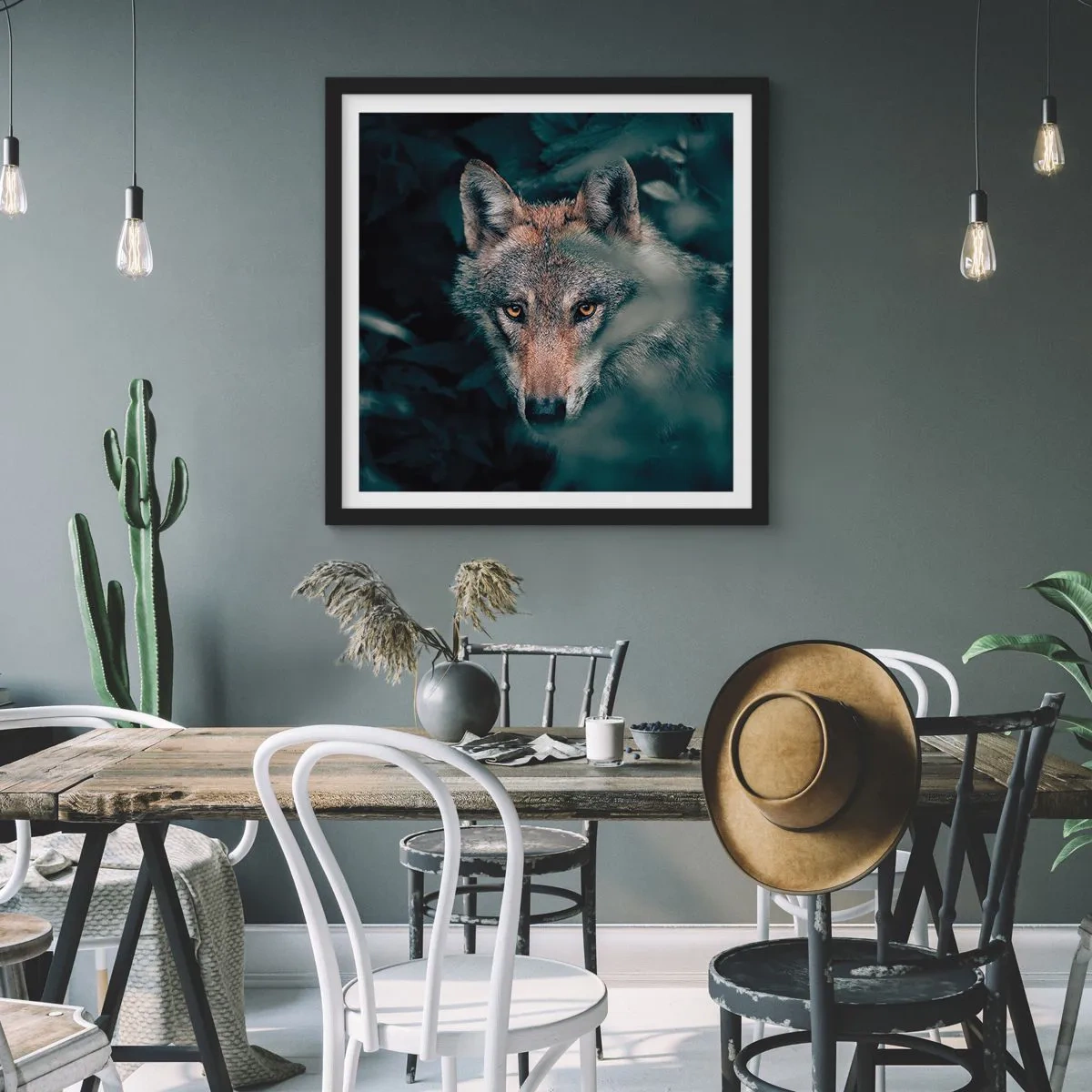 Plagát v čiernom ráme - Predátor - 40x40 cm