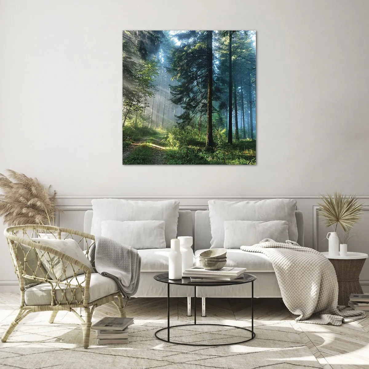 Obraz na skle - Žiariaci za úsvitu - 30x30 cm