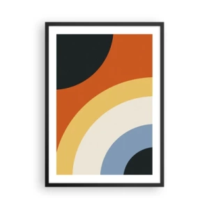 Plagát v čiernom ráme - Abstraktné farebné oblúky a kruhy - 50x70cm - K sebe samému - Moderná nástenná dekorácia do obývacej izby a spálne ARTTOR