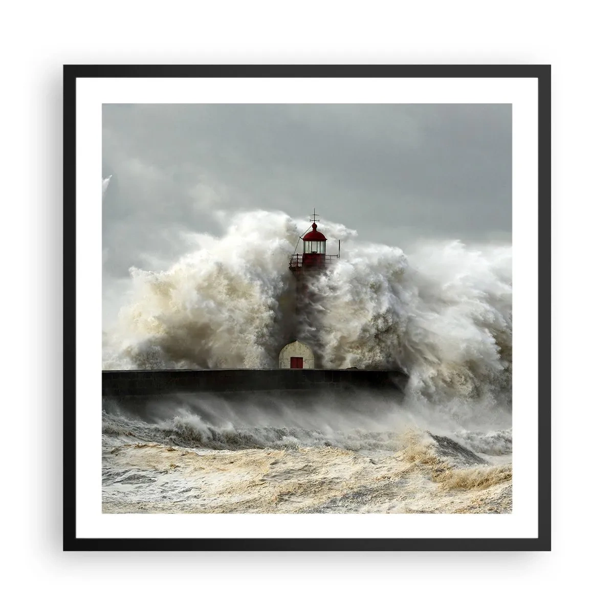 Plagát v čiernom ráme - Hnev oceánu - 60x60 cm