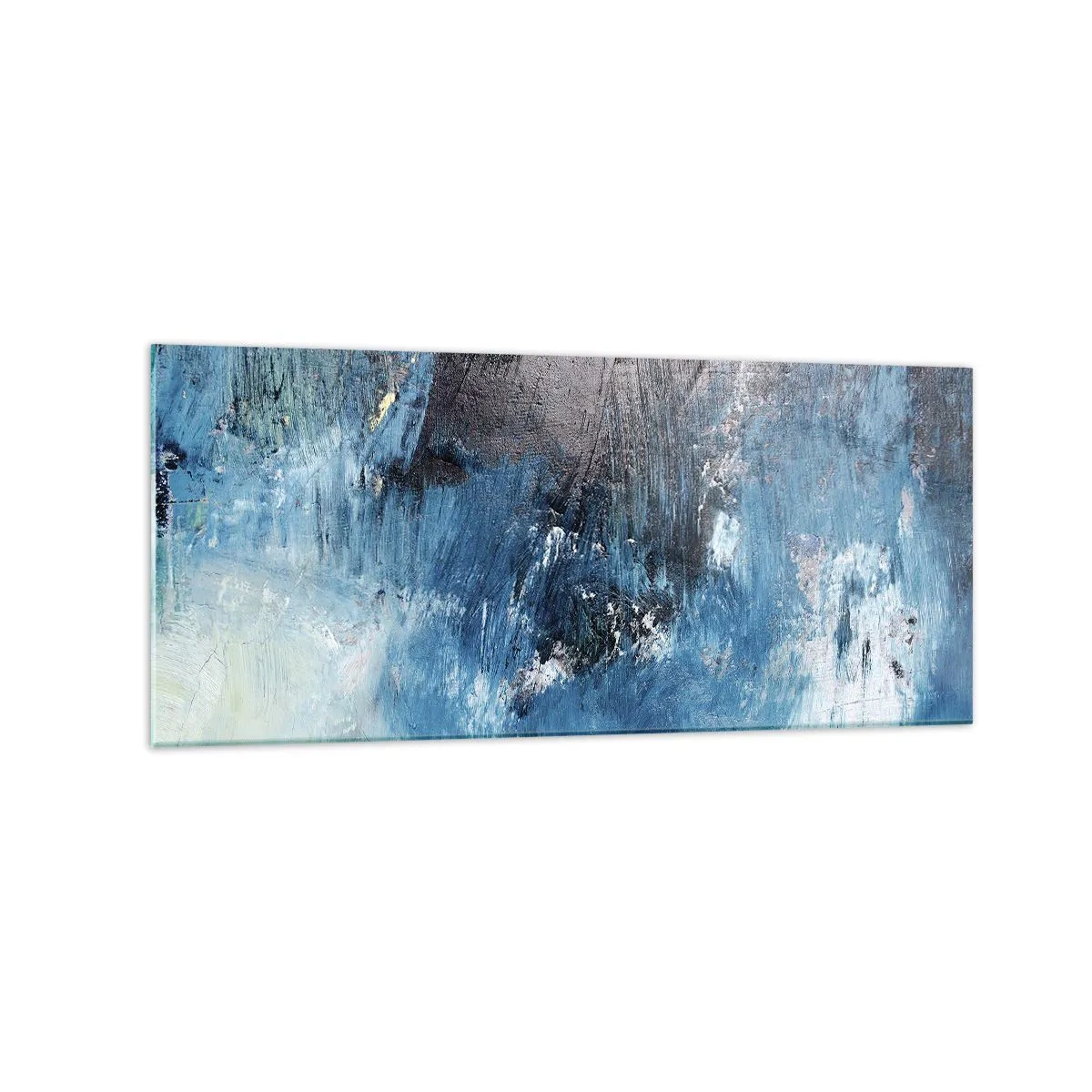 Obraz na skle - Rapsódia v modrom - 120x50 cm