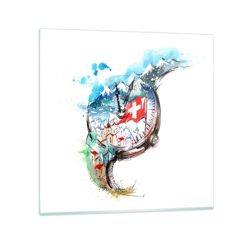Obraz na skle - Duch Švajčiarska - 60x60 cm