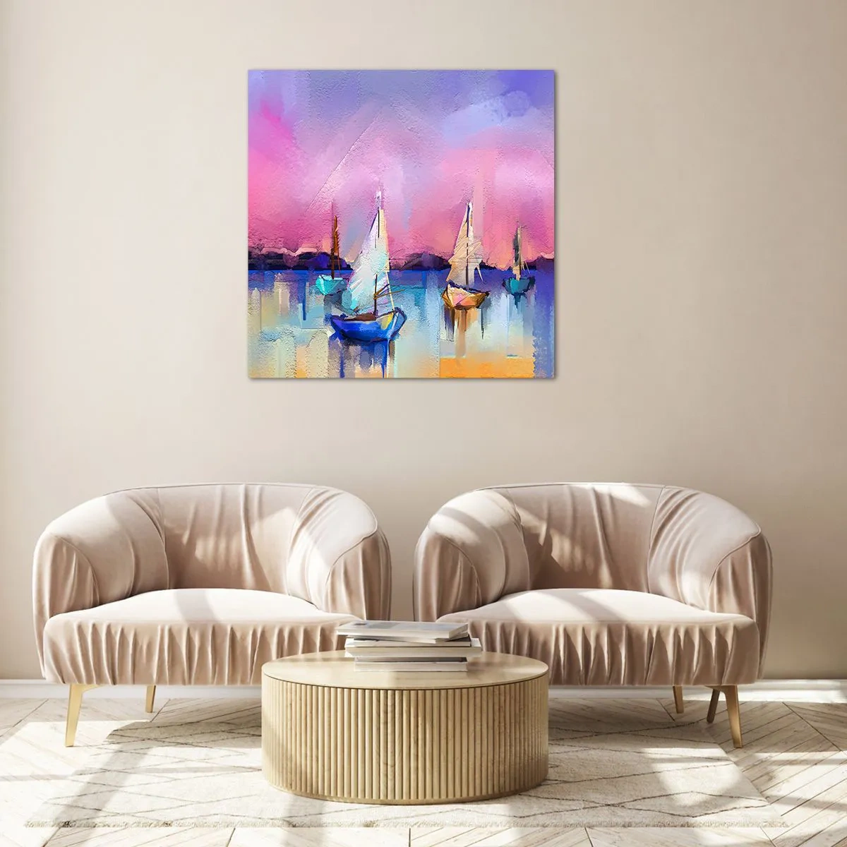 Obraz na skle - Smer: široká voda - 60x60 cm