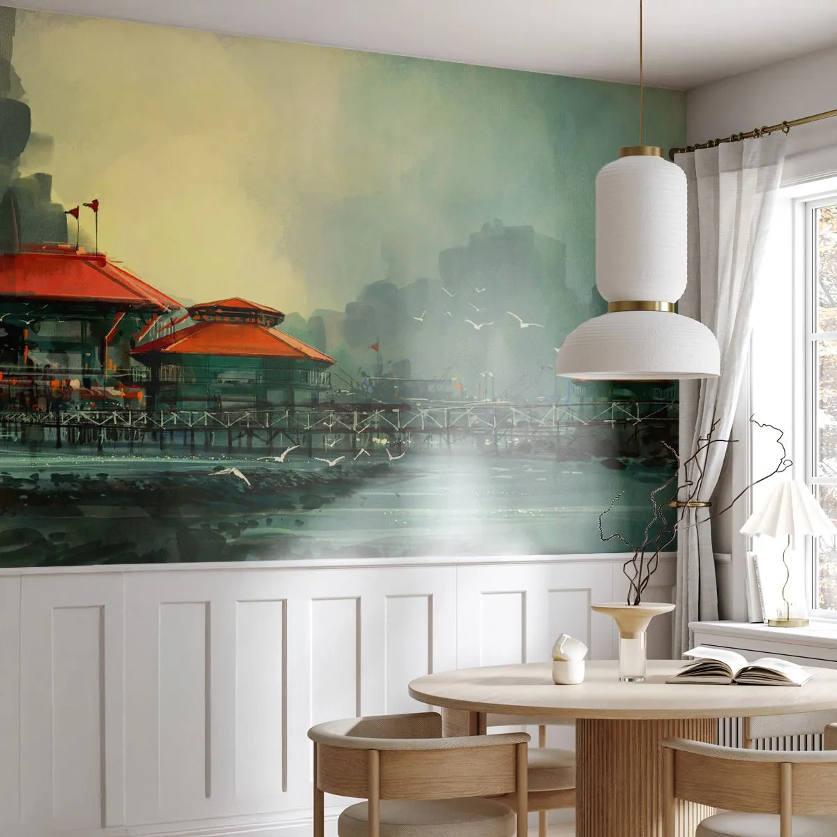 Fototapeta Premium Sand - Slnečný deň v prístave - Prístavné mesto, Architektúra, More - 100x70 cm