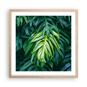 Plagát v ráme zo svetlého duba - Ponoriť sa do sviežosti - 50x50 cm
