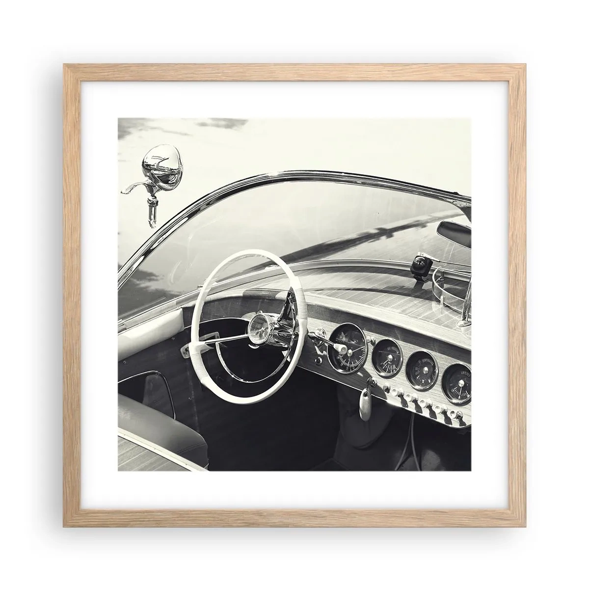 Plagát v ráme zo svetlého duba - Počasie pre bohatých - 40x40 cm