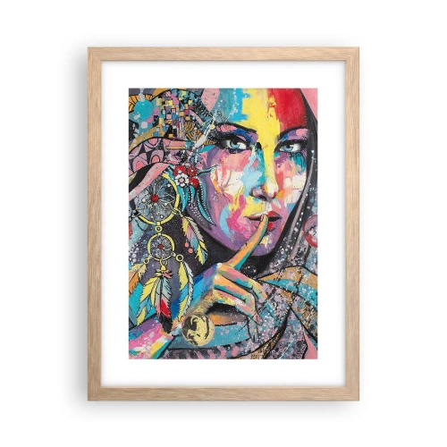 Plagát v ráme zo svetlého duba - Mlč, než pochopíš - 30x40 cm