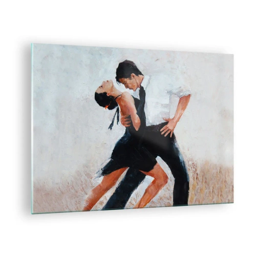 Obraz na skle - Pár tancuje tango v dynamickej póze - 70x50cm - Tango mojich túžob a snov - Moderná nástenná dekorácia do obývacej izby a spálne ARTTOR