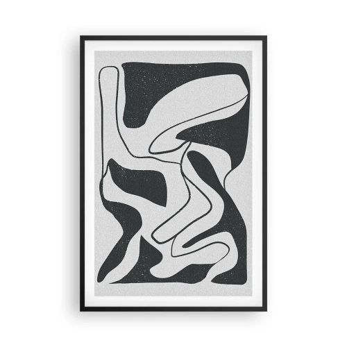 Plagát v čiernom ráme - Abstraktná hra v labyrinte - 61x91 cm