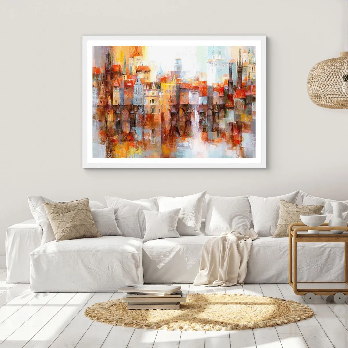 Plagát v bielom ráme - Pod mostom je tiež krásne - 100x70 cm