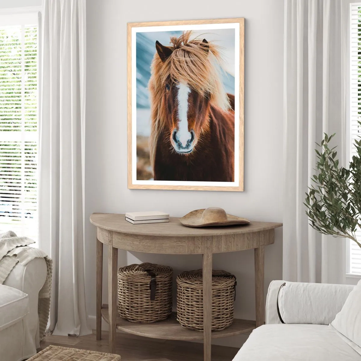 Plagát v ráme zo svetlého duba - Cítiš slobodu? - 40x50 cm