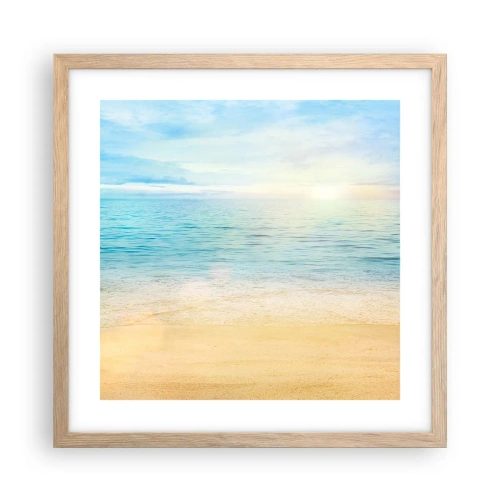 Plagát v ráme zo svetlého duba - Veľká modrá - 40x40 cm