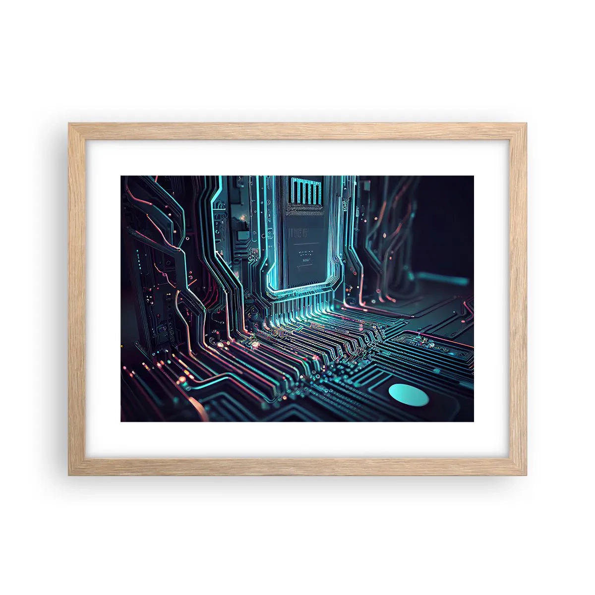 Plagát v ráme zo svetlého duba - Len tak premýšľam… - 40x30 cm