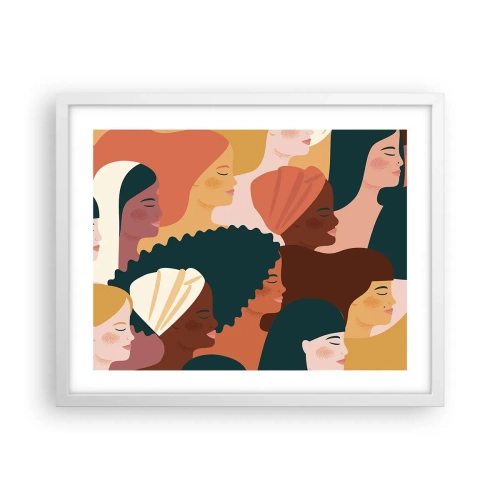 Plagát v bielom ráme - Iba ženskosť - 50x40 cm