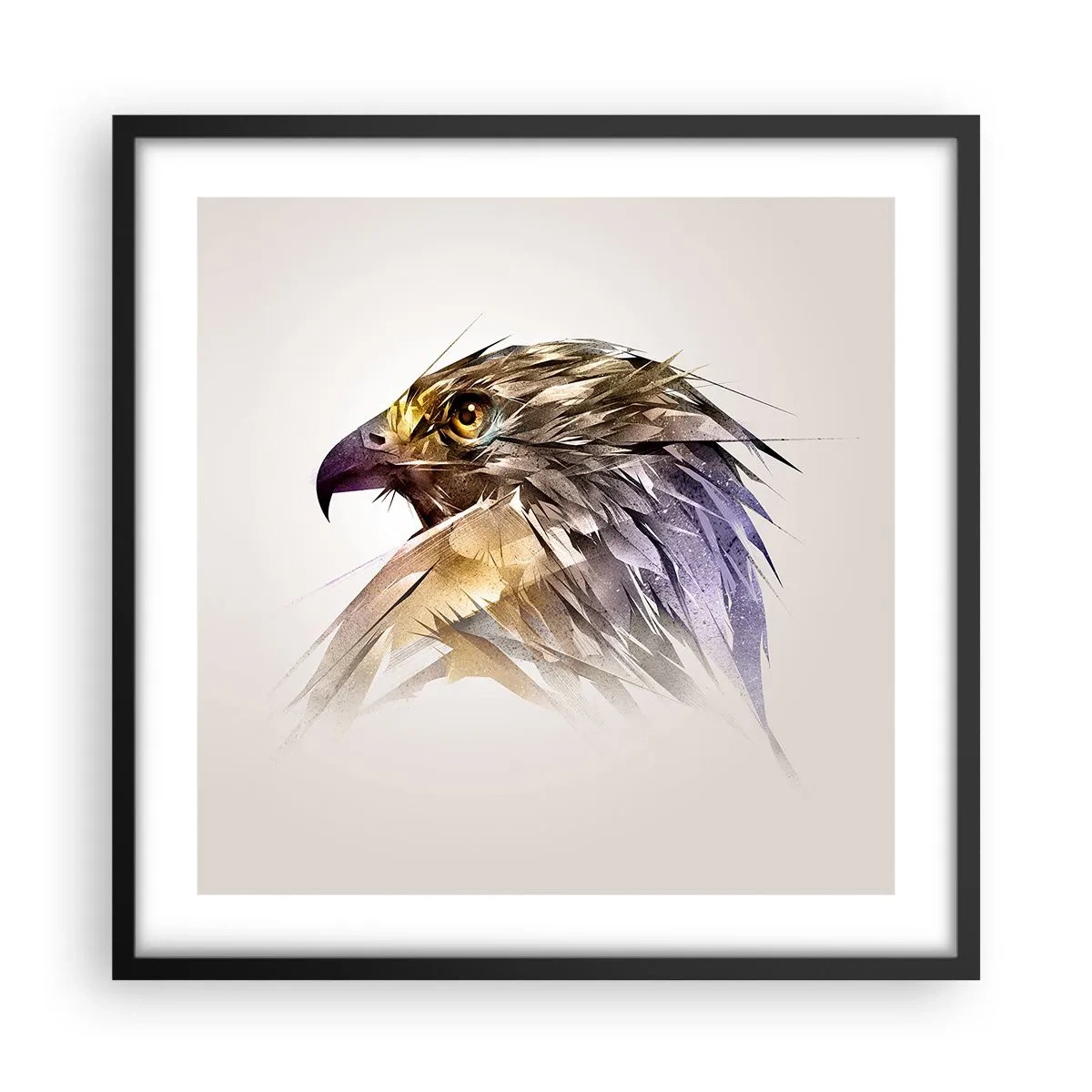 Plagát v čiernom ráme - Portrét bojovníka - 50x50 cm