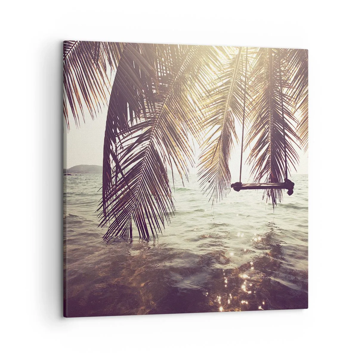 Obraz na plátne - Hojdať sa ľubovoľne v oblakoch - 50x50 cm