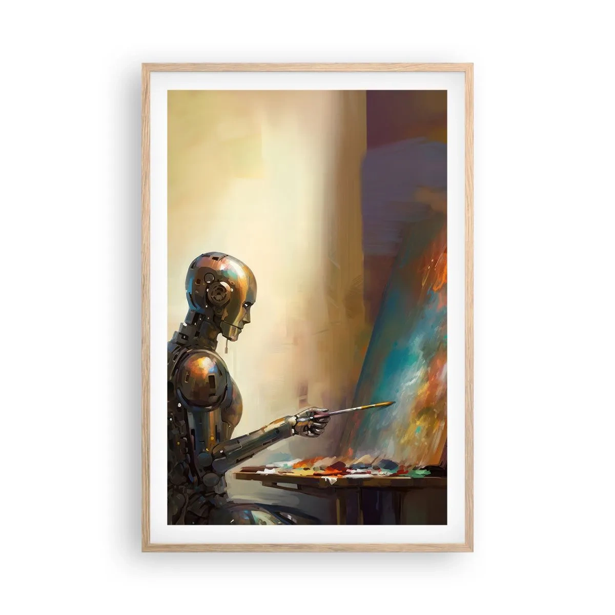 Plagát v ráme zo svetlého duba - Umenie budúcnosti - 61x91 cm